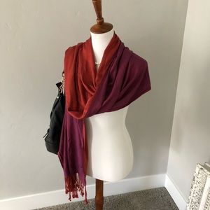 Reversible scarf - rust/burgundy plum